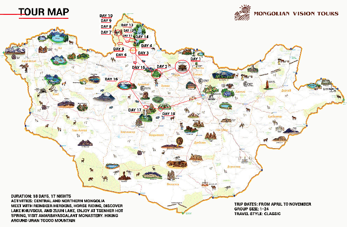 18-Days-Tour-Horse-Trekking-Among-The-Reindeer-Herders-route_course